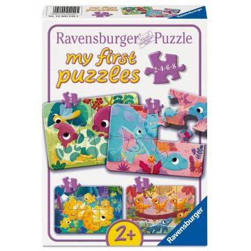 Puzzle pentru copii Ravensburger 4 în 1 - Dinozauri drăguți