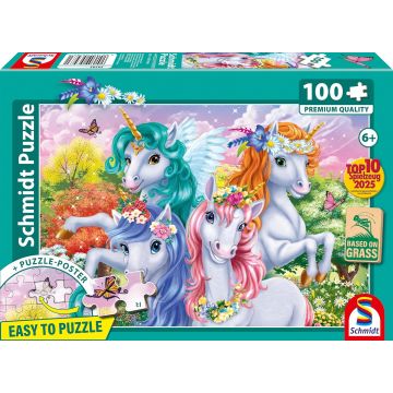Puzzle pentru copii Schmidt din 100 piese - Fotografie cu unicorni