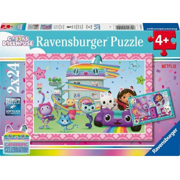 Puzzle Ravensburger din 2 x 24 piese - Casa de păpuși a lui Gaby
