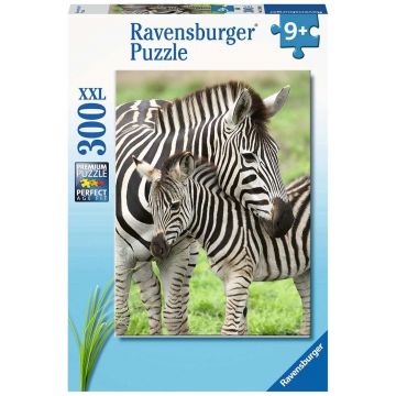 Puzzle Ravensburger din 300 XXL piese - Dragostea pentru zebre