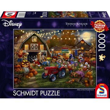Puzzle Schmidt de  1000 piese - Mickey și Minnie la Festivalul Dovleacului