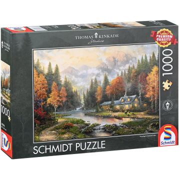 Puzzle Schmidt din 1000 piese - Seara lângă lacul de toamnă