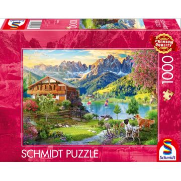 Puzzle Schmidt din 1000 piese - Vacanță în Munții Dolomiți