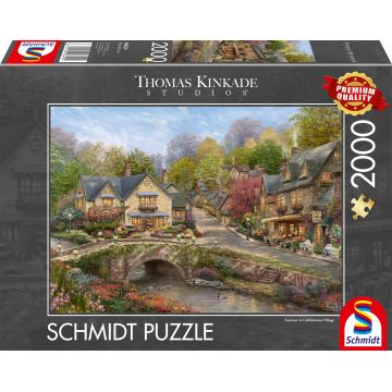 Puzzle Schmidt din 2000 piese - Vară într-un sat cu străzi pietruite