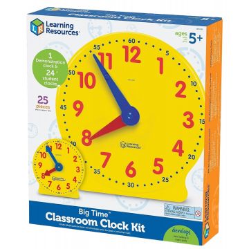 Set de ceasuri pentru sala de clasă Learning Resource - Big Time, 25 de piese