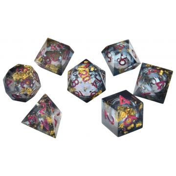 Set de zaruri GlassStaff - Liquid Core RPG Dice Set, Void Vessels (7 buc)