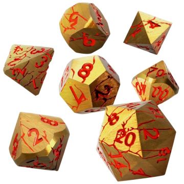 Set de zaruri GlassStaff - Metal RPG Dice Set, Rage Within (7 buc)