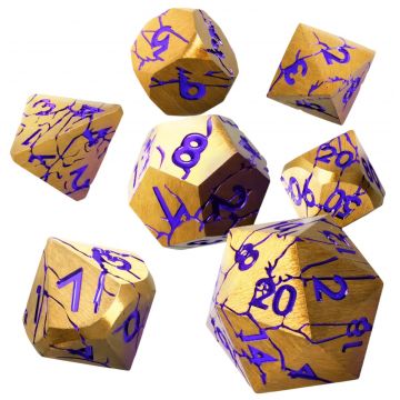Set de zaruri GlassStaff - Metal RPG Dice Set, Shattered Sigils (7 buc)