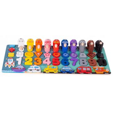 Set educațional 6 în 1 Malplay - Montessori, din lemn