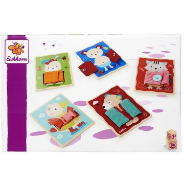 Set educațional din lemn Eichhorn - Îmbrăcăminte animale