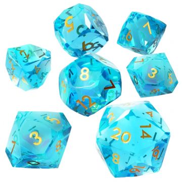 Set zaruri GlassStaff - Sharp Edge Resin RPG Dice Set, Crysalix (7 buc.)