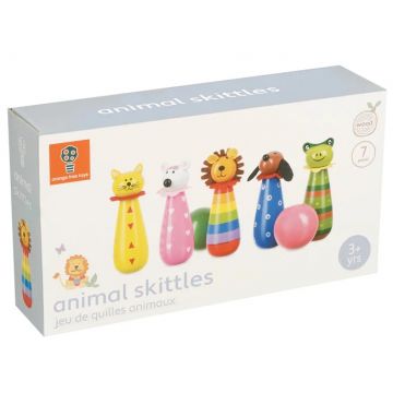 Bowling din lemn Orange Tree Toys - Animale