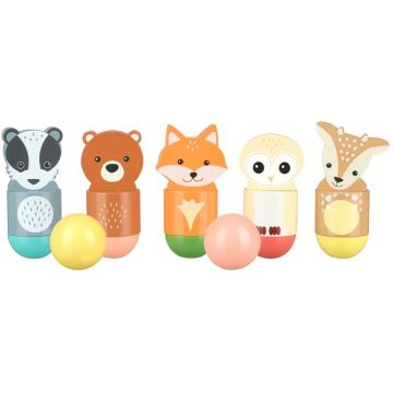 Bowling din lemn pentru copii Orange Tree Toys - Animale din pădure