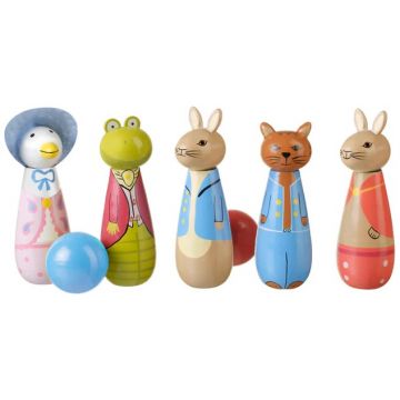 Bowling din lemn pentru copii Orange Tree Toys Peter Rabbit