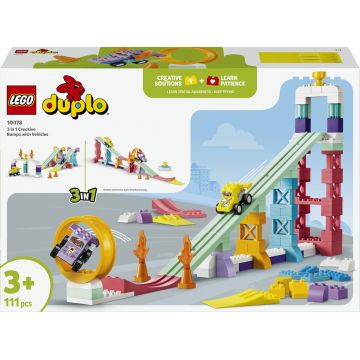 Constructor LEGO Duplo Town 3 în 1 – Rampe creative cu vehicule (10478)