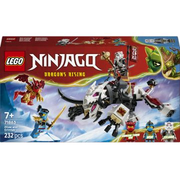 Constructor LEGO Ninjago - Zilvar și Grimtak – monstrul-dragon (71863)