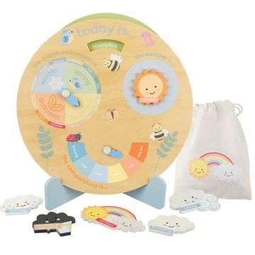 Jucărie din lemn Orange Tree Toys - Ceas meteo educațional