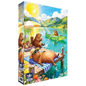 Puzzle Black Sea de 1000 piese - Plaja însorită a capibarelor
