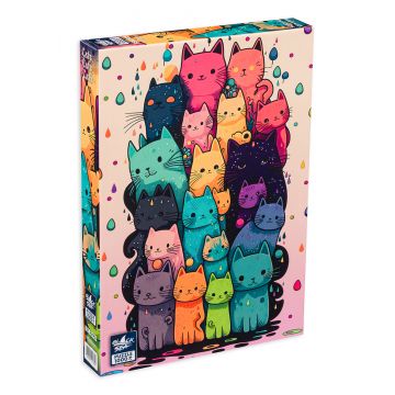 Puzzle Black Sea din 1000 de piese - Pisici pe kilogram