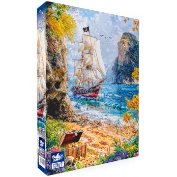 Puzzle Black Sea din 1000 piese - Aventură de pirați