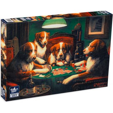 Puzzle Black Sea din 500 de piese - Un joc de poker, C. M. Coolidge