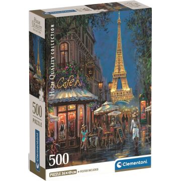 Puzzle Clementoni din 500 piese - Noaptea deasupra Turnului Eiffel