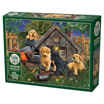 Puzzle Cobble Hill cu 1000 de piese - În căsuța câinelui