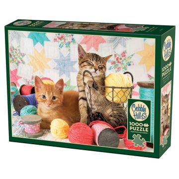 Puzzle Cobble Hill din 1000 de piese - Biluțe pufoase