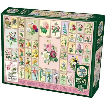 Puzzle Cobble Hill din 1000 de piese - Colaj de picturi de Pierre-Joseph Redoute