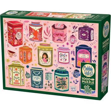Puzzle Cobble Hill din 1000 de piese - Comori din cutii de ceai