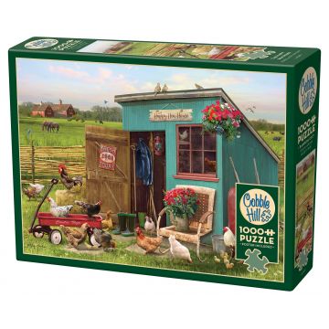 Puzzle Cobble Hill din 1000 de piese - Cotcodăcelul fericit