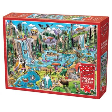 Puzzle Cobble Hill din 1000 de piese - DoodleTown: Haos cu bărci