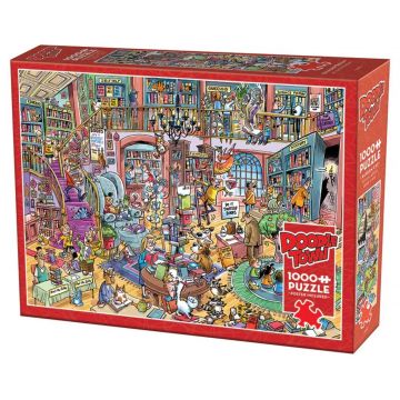 Puzzle Cobble Hill din 1000 de piese - DoodleTown: Haos în librărie