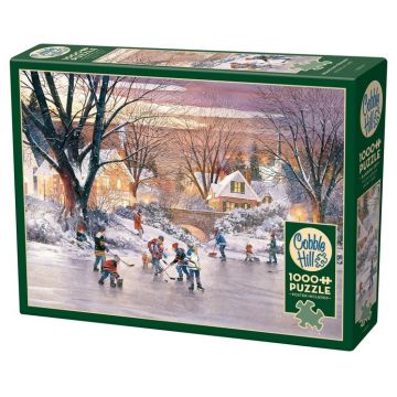 Puzzle Cobble Hill din 1000 de piese - Hochei în orașul natal