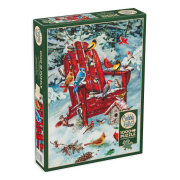 Puzzle Cobble Hill din 1000 de piese - Pasrari Adirondakski, Greg Giordano
