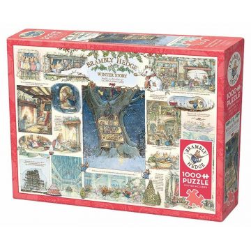 Puzzle Cobble Hill din 1000 de piese - Sub tufișul de mure: Poveste de iarnă