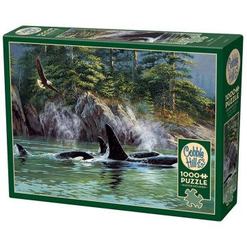 Puzzle Cobble Hill din 1000 piese - Balene ucigașe