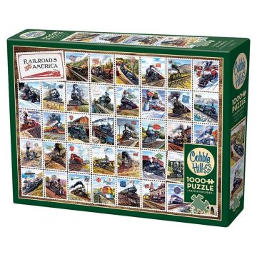 Puzzle Cobble Hill din 1000 piese - Căile Ferate ale Americii