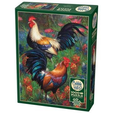 Puzzle Cobble Hill din 1000 piese - Cocoși
