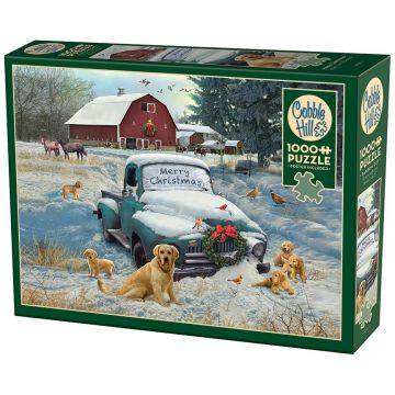 Puzzle Cobble Hill din 1000 piese - Crăciun fericit