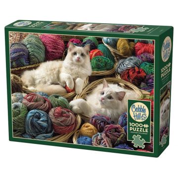 Puzzle Cobble Hill din 1000 piese - Pisici Ragdoll