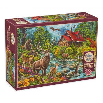 Puzzle Cobble Hill din 2000 de piese - Cobble Hill cu acoperișul roșu