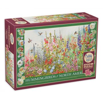 Puzzle Cobble Hill din 2000 de piese - Colibri nord-americani