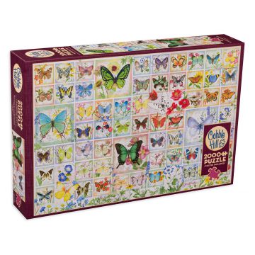 Puzzle Cobble Hill din 2000 de piese - Fluturi