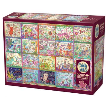 Puzzle Cobble Hill din 2000 de piese - Gânduri fericite