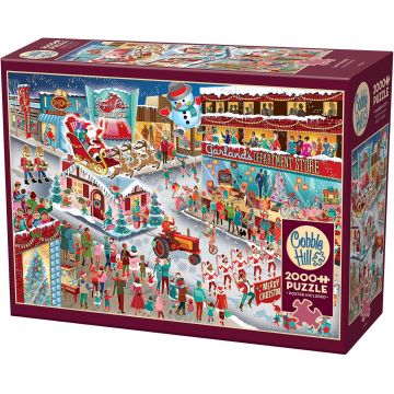 Puzzle Cobble Hill din 2000 de piese - Paradă de Crăciun