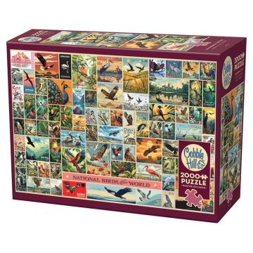Puzzle Cobble Hill din 2000 de piese - Păsări naționale