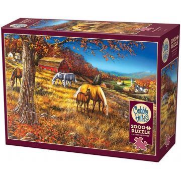 Puzzle Cobble Hill din 2000 de piese - Toamna aurie în munți