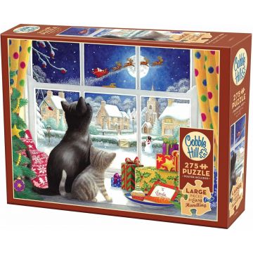 Puzzle Cobble Hill din 275 piese - Așteptându-l pe Moș Crăciun