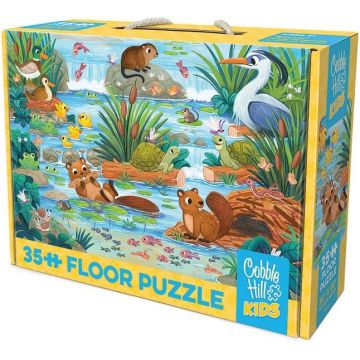 Puzzle Cobble Hill din 35 de piese - Castorul și prietenii
